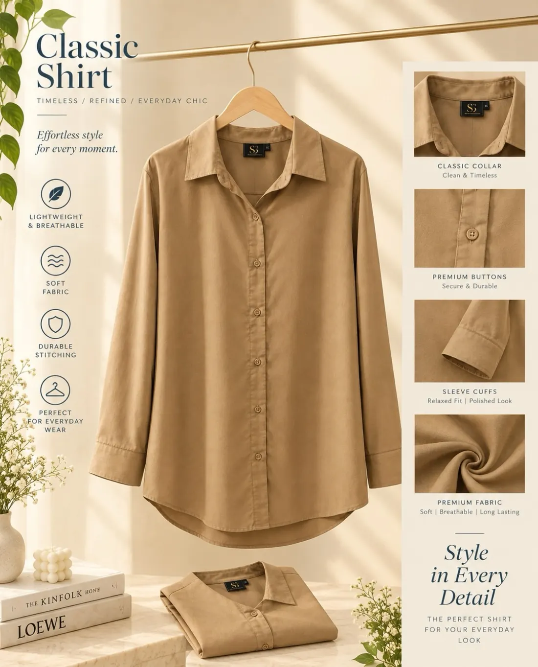 Classic camel shirt — ReCloset drop