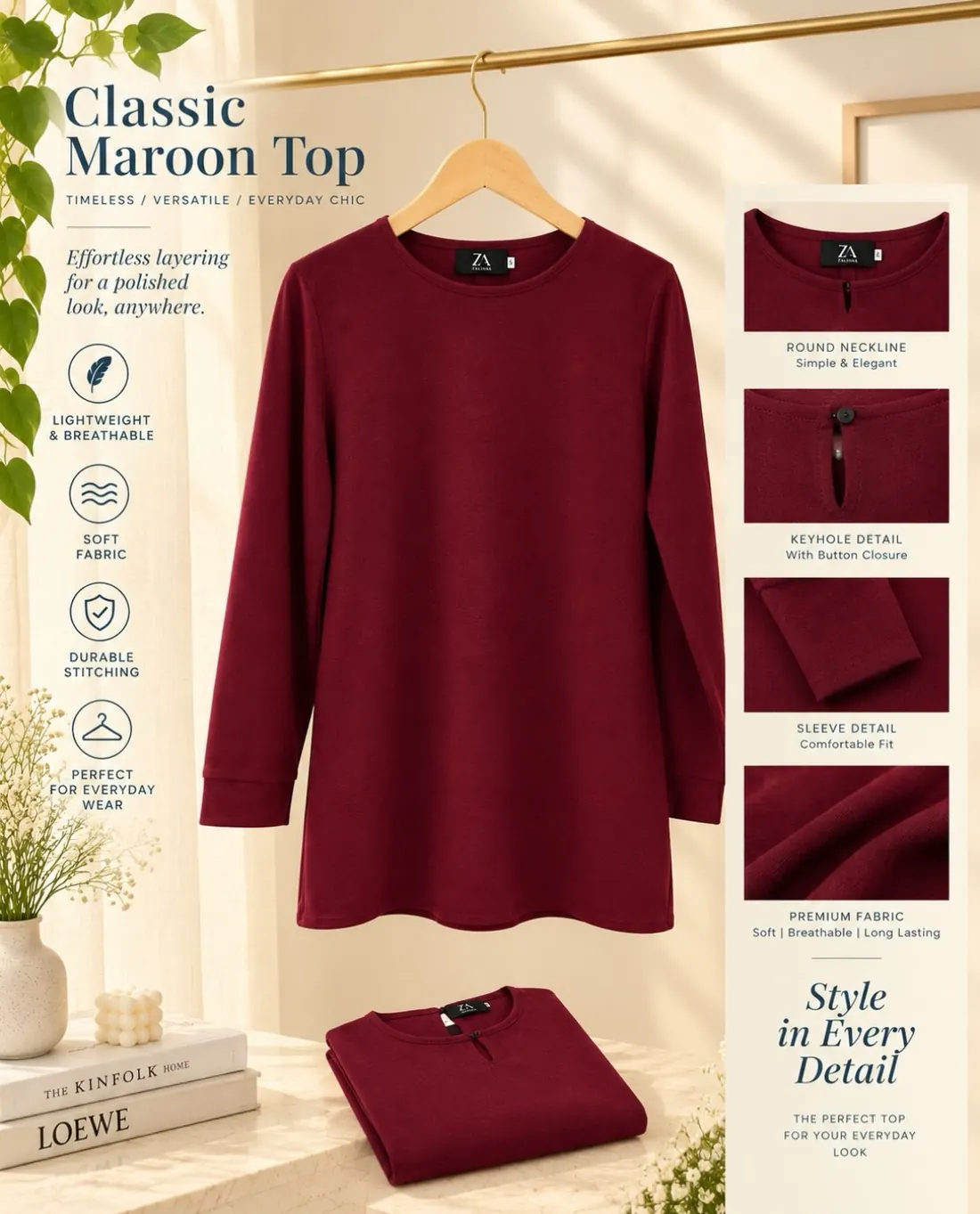 Classic Maroon Top — ReCloset drop