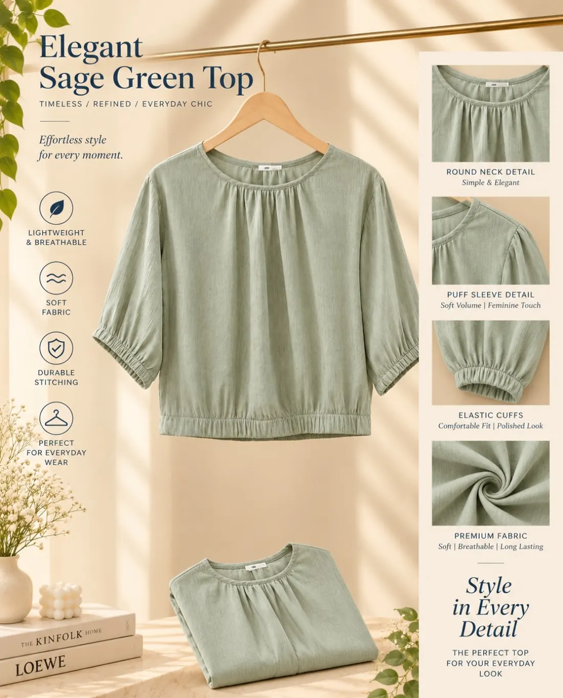 Elegant Sage Green Top — ReCloset drop